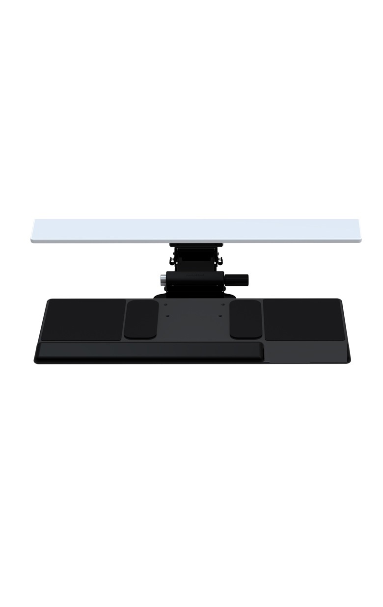 Humanscale Keyboard Tray System, 6F Mechanism for Height Adj Surfaces, Big Platform with Slim Palm Support and 12.5" Track in Black