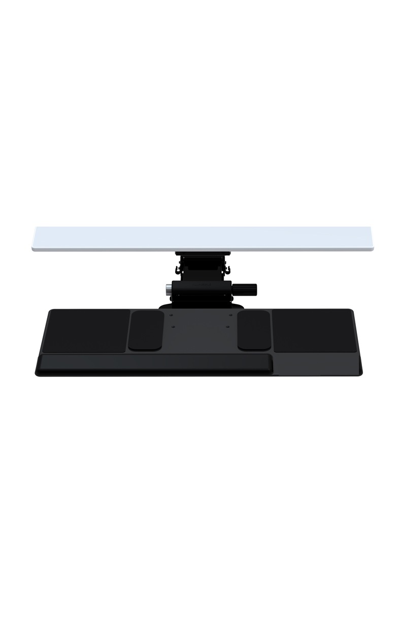 Humanscale Keyboard Tray System, 6G Mechanism for Fixed Surfaces, Big Platform with Slim Palm Support and 22" Track in Black