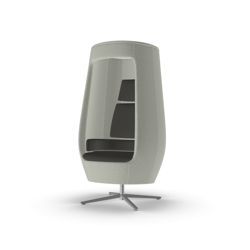 Hushoffice Chair A11 Open in Wool FRF in Pelikan and Pewter TPE