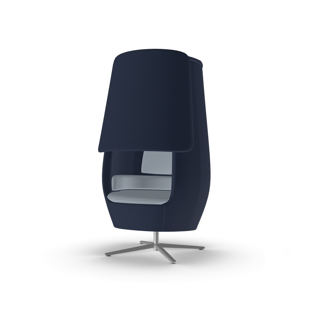 Hushoffice Chair A11 Closed in Wool FRF Indigo TIN and Cloud TCL