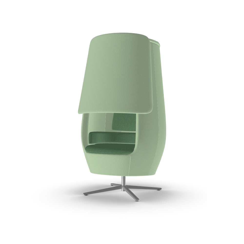 Hushoffice Chair A11 Closed in Wool FRF Jade TJA and Seagrass TSG