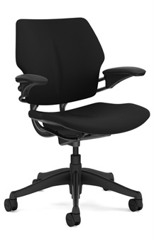 Humanscale Freedom Task, Standard Duron Arms, Oxygen Upholstery in Black, Graphite Frame