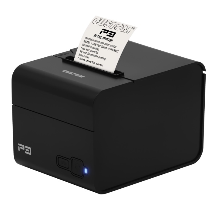 Custom P3 Thermal Receipt Printer Ethernet, Serial, USB, Black