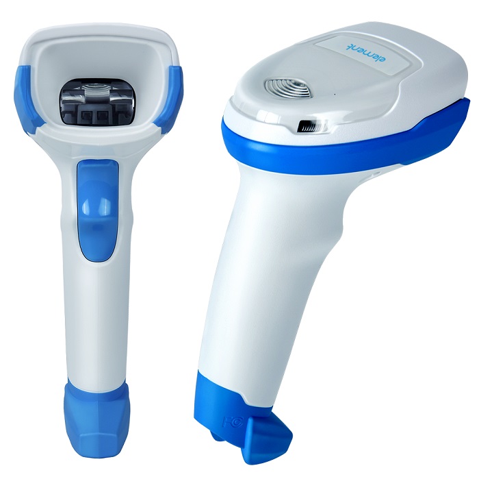 Element P100-AM Anti-microbial, 1D/2D Hand-held Barcode Scanner with USB-A cable, White