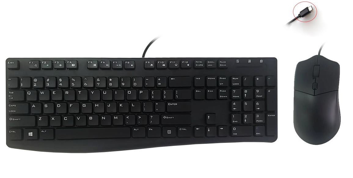 ELEMENT KEYBOARD & MOUSE ECT2917/ECT139 USB-C BLK