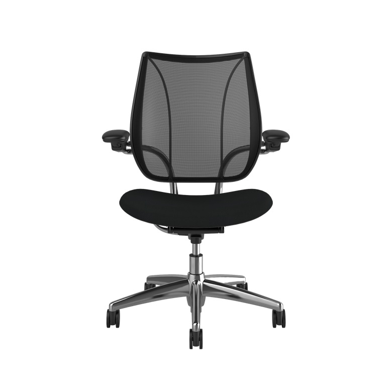 HUMANSCALE CHAIR LIBERTY ADJARM MF GUEST BLK (ALU)