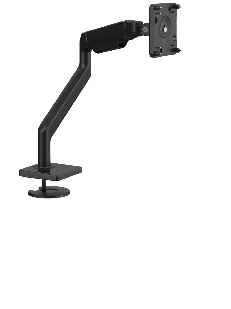 Humanscale M2.1 Single Monitor Arm using an Angled/Dynamic arm link, Bolt Through Mount in Black