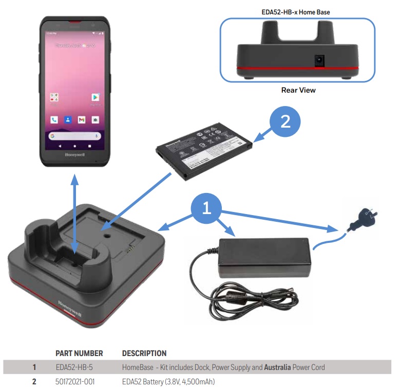 HONEYWELL DOCK CHARGE KIT 1-BAY EDA52