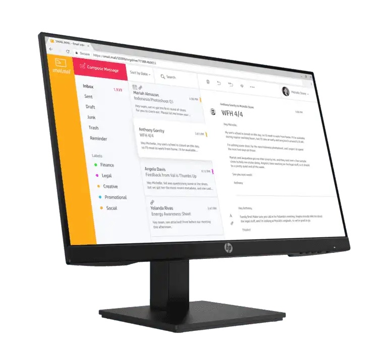 HP MONITOR P24H G5 23.8 INCH STAND BLK