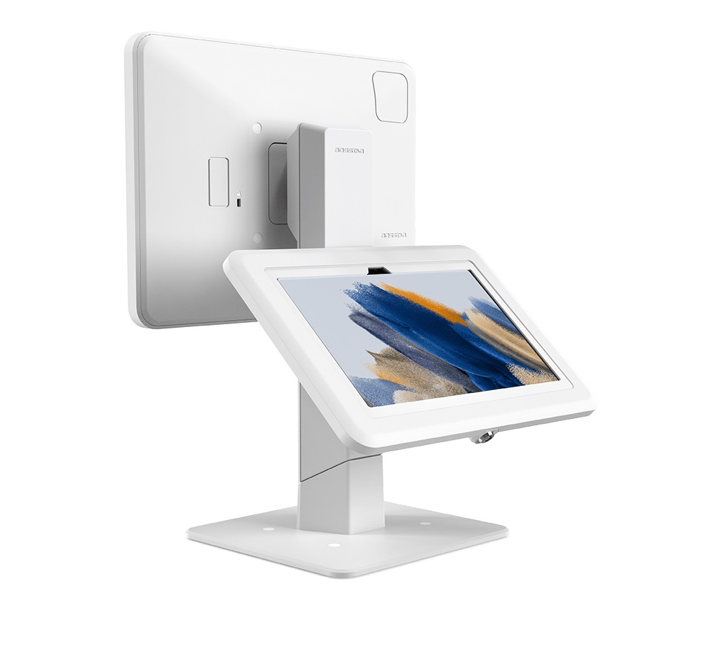 Bosstab Gemini Dual Freestanding Elite Ipad-12.9/Tablet A8-10.5 in White