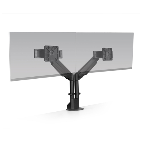 HAT Collective E2 Dual Monitor Arm with Top Down Clamp - Supports Dual Monitors up to 1-9Kg for Flat Monitor or up to 7.2Kg for curved monitors