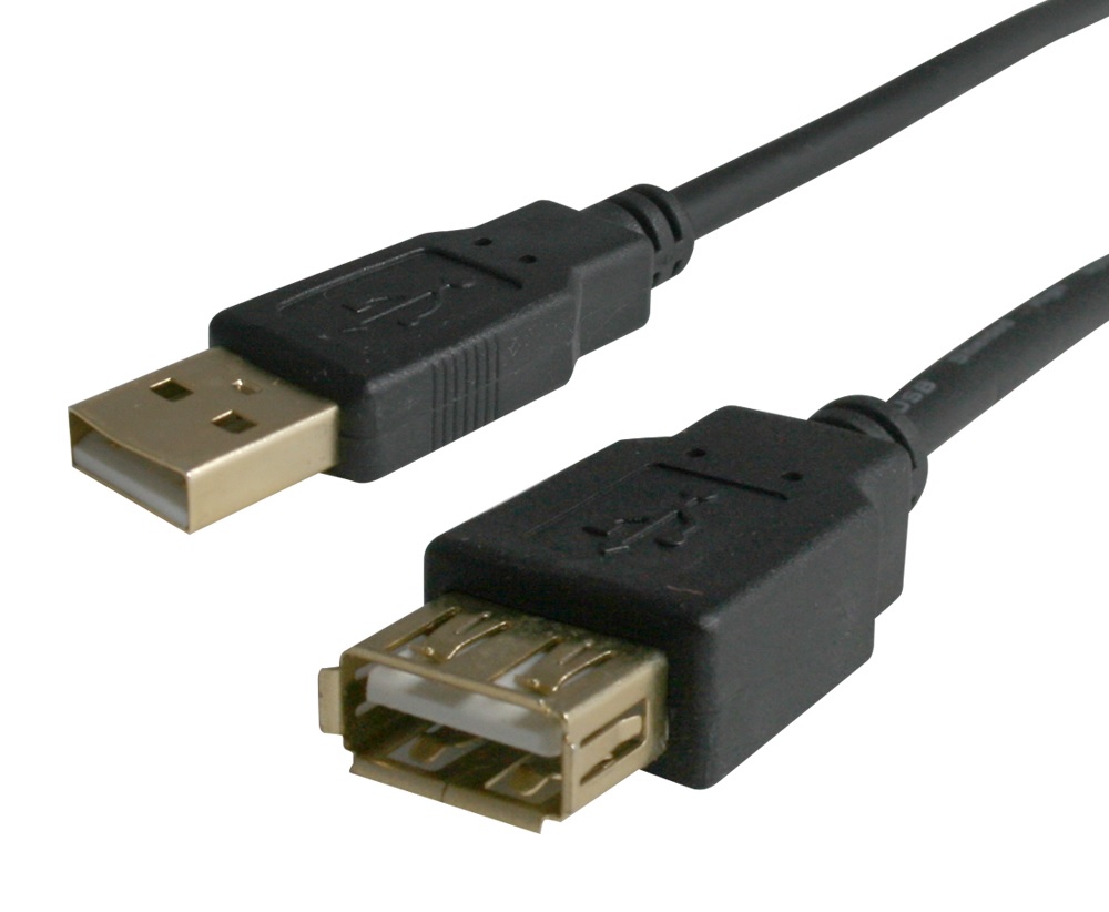 CABLE EXTENTION USB 2.0 A MALE TO FEMALE 3M BLK