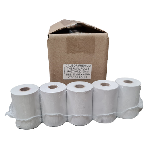 CALIBOR THERMAL PAPER 57X40 20/BOX 12MM ZQ310