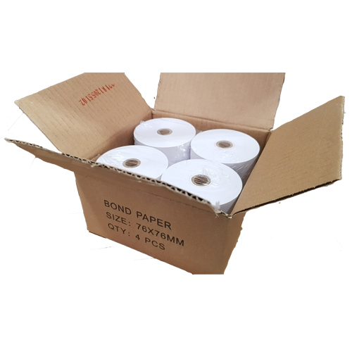 CALIBOR BOND PAPER 76X76 4 ROLLS / BOX