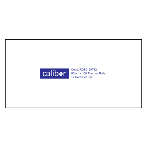 CALIBOR THERMAL PAPER 80X150 12 ROLLS/BOX WHI