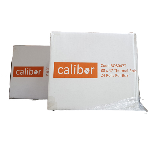 CALIBOR THERMAL PAPER 80MM X 47MM 24 ROLLS/BOX 12MM CORE