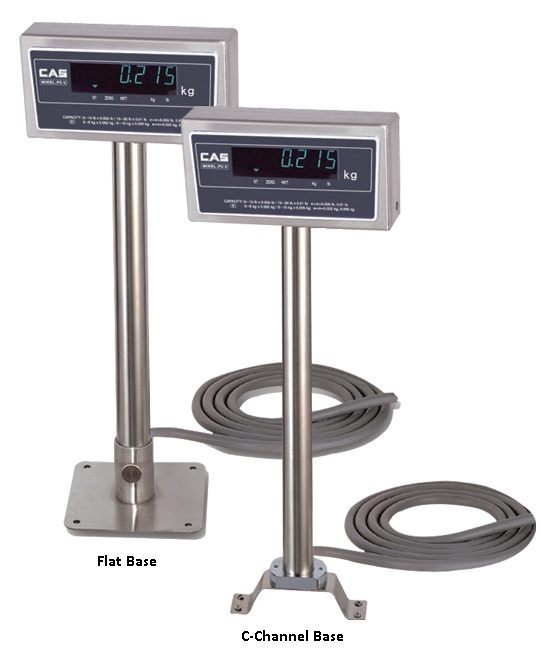 CAS PD-II SCALE POLE DISPLAY S/STEEL W/FLAT BASE