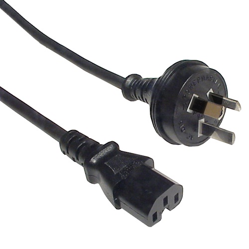 POWER CABLE IEC C15 - 2M BLACK NOTCHED