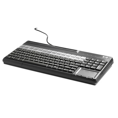 HP POS (QWERTY) Keyboard with 28 Programmable Keys Including Integrated Touchpad and MSR - USB Interface